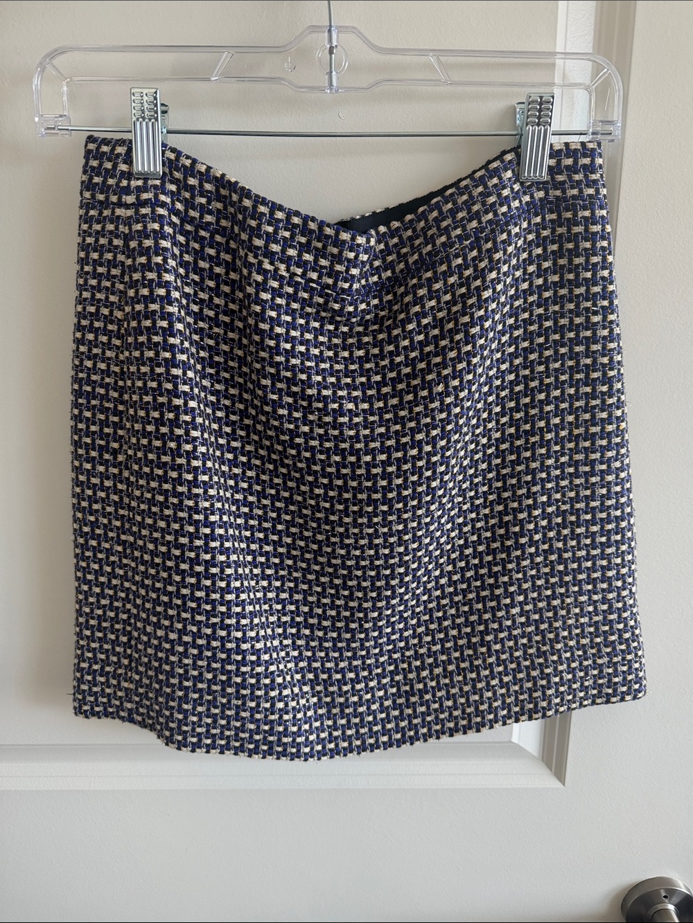 J. Crew Chic Purple and Cream Women's Mini Skirt